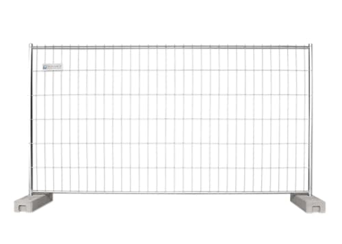 BAUZAUNWELT Bauzaun EUTOP - 36er Set - verzinkt - Gewicht: ca. 13 kg - Abmessung: ca. 3,50 x 2,00 m - ohne Haken & Öse - mit Betonfuß (Gewicht: ca. 34 kg) und Verbinder - inkl. Lieferung von Bauzaunwelt