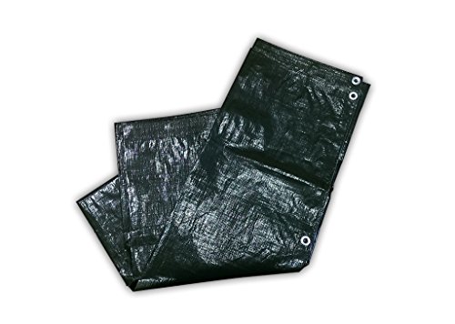 BAUZAUNWELT Bauzaunplane schwarz | 3410 x 1760 mm (Fertigmaß), 160 g/m² | robuste Bauzaun Abdeckplane für Sichtschutz & Windschutz | wetterfest & langlebig von Bauzaunwelt