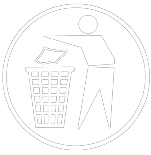 Bauzaunwelt Aufkleber Saubermännchen für z.B. Abfallbehälter Ø 200 mm weiß von Bauzaunwelt