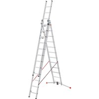 Hailo Sprossenschiebeleiter S110 Pro mit innovativen 3 Dreh-Stufen mit großer Standfläche von Bauzaunwelt