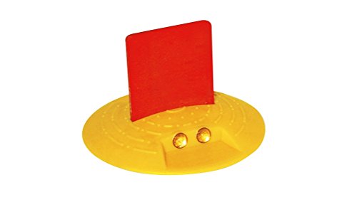 BAUZAUNWELT Markierungsknopf mit Fähnchen aus Kunststoff, Ø 120 mm (1 Stück Reflexlinsen einseitig) von Bauzaunwelt