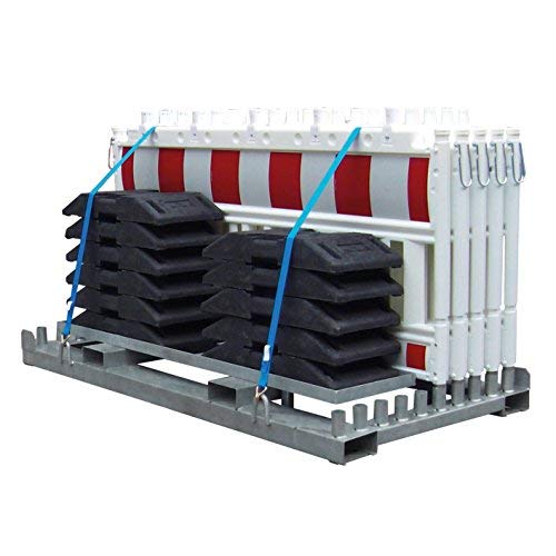 Schrankenzaun/Absturzsicherung TL Komplett Set / 10x Euro1 Schrankenzaun Typ BASIC, 11x TL-Fußplatte K1, 1x Transportpalette, 1x Aufsatzteil Fußplattenpalette, 2x Zurrgurte Schrankenzaun/Absturzsicherung TL Komplett Set / 10x Euro1 Schrankenzaun Typ BASIC, 11x TL-Fußplatte K1, 1x Transportpalette, 1x Aufsatzteil Fußplattenpalette, 2x Zurrgurte von Bauzaunwelt