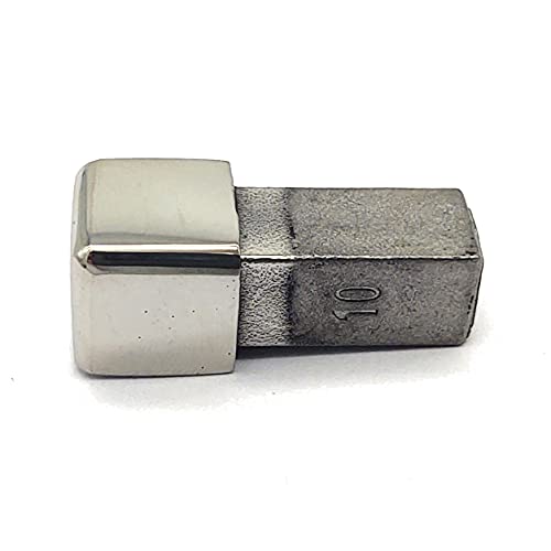 Fliesenschiene Premium V2A Edelstahl Quadratprofil Eckstücke glänzend gebürstet (Edelstahl V2A glänzend, 11 mm) von Bauzone24