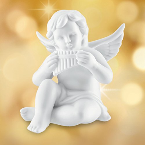 Dekorationsfigur Engel mit Panflöte Zeit für Engel Größe: 16 cm H x 20 cm W x 18 cm T von Bavaria