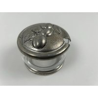 Vintage Zuckerdose Pfirsichmotiv Mit Deckel in Silber, Durchmesser 9, 5 cm Ca. 3, 7 von BavarianHeritage