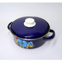 Kochtopf Emaille Vintage 70Er Jahre Shabby von BavarianVintage4You