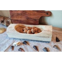 Holzschale Aus Teakholz Obstschale Deko Holz Schale Mit Schöner Maserung von BavarianWave
