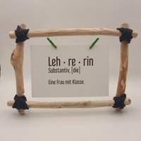 Handgefertigter Querformat-Bilderrahmen Inkl. Lehrerinnen Foto von BavarianWoodWork