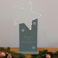 Beleuchteter Stern Auf Holz Weihnachtsdeko Fensterdeko Sternstele Mit Led Dekoration Weihnachten Licht Aufsteller Grün von Bavariangifts23