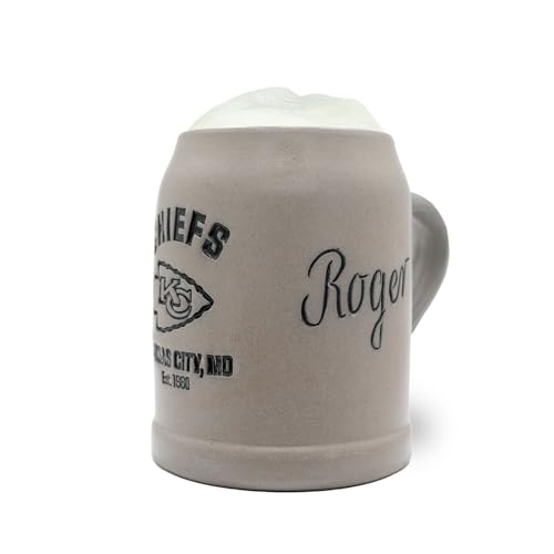 Bavariashop | ®NFL PREMIUM Bierkrug Kansas City Chiefs mit Gravur | NFL Bierglas mit Team Logo | American Football Bierkrug personalisiert | 0,5 Liter von Bavariashop