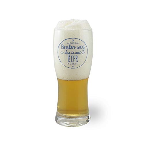 Bavariashop Bierglas "Bratzn weg", zur Bierverkostung, Zünftige Geschenkidee aus Bayern von Bavariashop