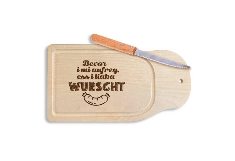 Bavariashop Brotschneidebrett Brotzeitbrettl "Bevor i mi aufreg, ess i liaba Wurscht" von Bavariashop