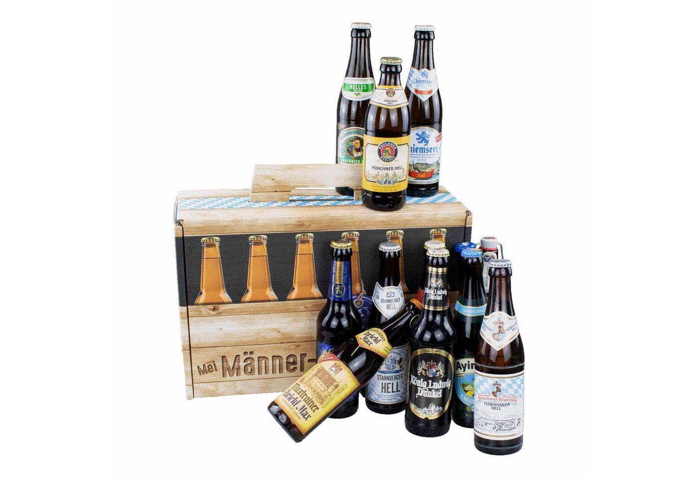 Bavariashop Geschenkbox Bier-Geschenk Männer-Handtasche" • 12 bayerische Biere in Geschenkbox" von Bavariashop
