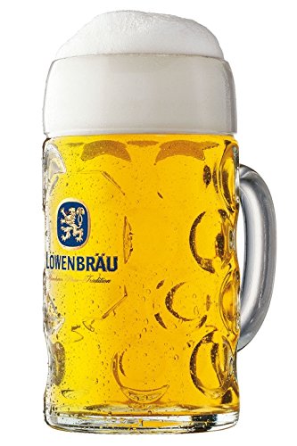 Bavariashop Löwenbräu Glas Masskrug - 1,0 Liter - Original wie im Festzelt von Bavariashop