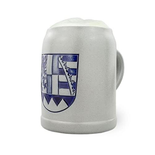 Bavariashop PREMIUM Bierkrug Oberfranken • Handgefertigter, bayerischer Bierkrug mit Wappen-Gravur - 0,5l von Bavariashop