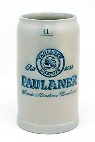 Bavariashop Steinkrug Paulaner salzglasiert - 1,0 Liter - salzglasierter Keferloher Bierkrug Bavariashop Steinkrug Paulaner salzglasiert - 1,0 Liter - salzglasierter Keferloher Bierkrug von Bavariashop