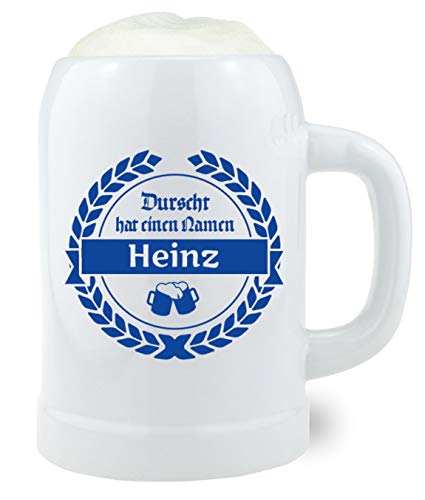 Bavariashop Bierkrug "Durscht" mit Wunschname, Gravur nach Wunsch, 0.5 Liter, individuelle Geschenkidee von Bavariashop