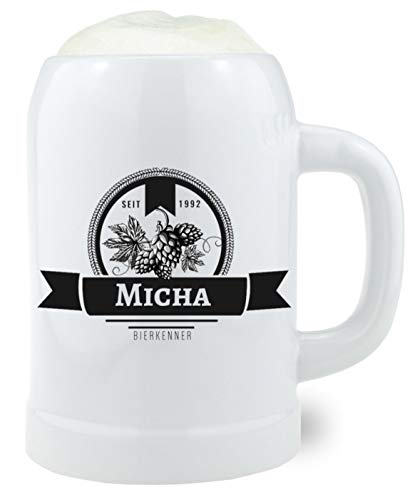 Bavariashop Bierkrug "Hopfendolde" mit Wunschname, Gravur nach Wunsch, 0,5 l, Geschenkidee aus Bayern von mei LebensGfui