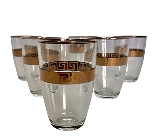 Bavary 6er Set Latte macchiato Gläser Kaffeegläser Cappuccino Glas Transparent 250Ml Geschirrset für 6 Personen Mäander Medusa von Bavary