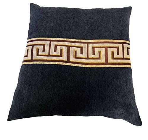 Bavary 2er Set Luxus Kissenbezüge Sofakissen Kopfkissen mit Reisverschluss Medusa Stil 45x45.cm von Bavary