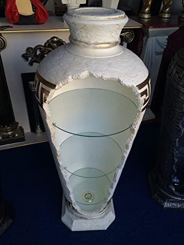 Bavary Bar Vitrine Medusa Amphore Vase mit Licht Regal Glasregal Bodenvase Retro Stil Handbemalt, 130.cm, 6973 von Bavary