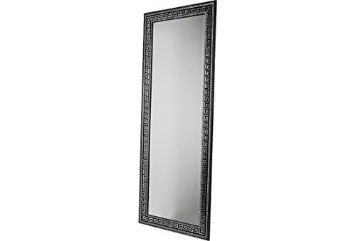 Bavary Luxus Medusa Mäander Wandspiegel Deko-Spiegel Flurspiegel Badspiegel XL 165x63 cm Silber-Schwarz Antik Stil Retro von Bavary