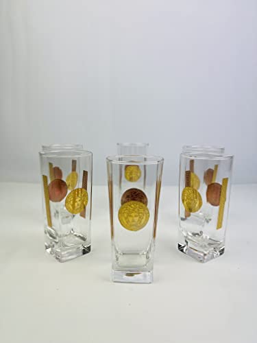 Bavary 6er Set Medusa Whisky Gläser Edel und Elegant aus Kristall Glas Mäander Style Hochwertig Neuheit von Bavary