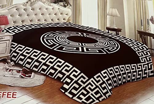 Bavary Medusa Tagesdecke Bettdecke 220 x 240 cm Coffe Bettüberwurf Beidseitig Bestickt Hochwertig 100 % Baumwolle Decke wiegt 4,5 Kilo Edel und Elegant im Versac Style, 2141 von Bavary