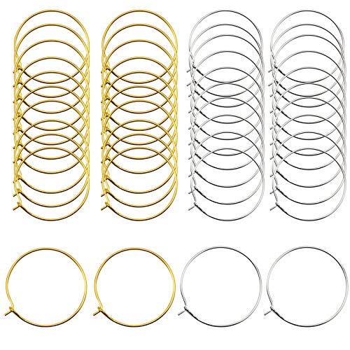 Baven 200 Stück Weinglas Charm Rings Wire Hoops Ohrringreifen für DIY-Schmuck, Weinglas Markierungen (30 * 25mm) von Hocadrv