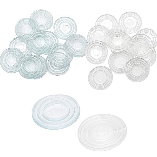 Baven 60 Pcs Möbel Puffer Glastischplatte Stoßstangen Saugnäpfe für Glasplatten Elastikpuffer Transparent Gummi Anti-Rutsch-Pads für Glasmöbel, Couchtisch, Mahagonimöbel (24 * 3mm) von Hocadrv