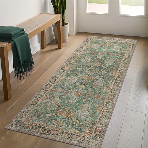 Bavni Läufer, maschinenwaschbar, Teppiche für Schlafzimmer, 5 x 17,8 cm, rutschfeste Boho-Teppiche mit Gummi-Rückseite, ultradünn, faltbarer Teppichläufer für Flur, Badezimmer, Salbei/Gold Bavni Läufer, maschinenwaschbar, Teppiche für Schlafzimmer, 5 x 17,8 cm, rutschfeste Boho-Teppiche mit Gummi-Rückseite, ultradünn, faltbarer Teppichläufer für Flur, Badezimmer, Salbei/Gold von Bavni