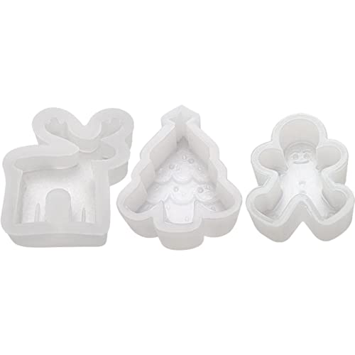 3 Pcs 3D Silikonform,3D Weihnachten Kerzenform,DIY Silikon Kerzen Gießform,3D Elch Weihnachtsmann Weihnachtsbaum Kerzen Formen,DIY Handgemachtes Kerzen Gießformen Kerzengießform Für Duftkerzen,Seifen von Bavokon