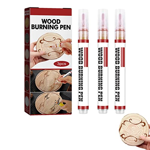 3 Pcs Chemische Holzbrennstift Praktische Holzbrenner Stift,Brandmalerei Scorch Marker,Scorch Marker Für Holz Und Handwerk,Holzbrennstift-Set,Holzbrenner,ungiftig,chemische Holzverbrennung Eisenstift von Bavokon