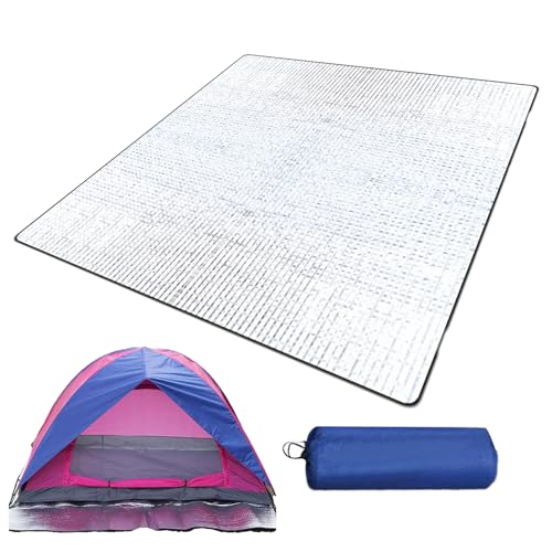 Bavokon Camping-Bodenmatte, Bodenmatte für Zelt, 195 x 180 cm doppelseitig isolierende Picknickunterlage aus Aluminiumfolie, Faltbare Outdoor-Thermofolienmatte zum Wandern, Picknicken, Strandcamping Bavokon Camping-Bodenmatte, Bodenmatte für Zelt, 195 x 180 cm doppelseitig isolierende Picknickunterlage aus Aluminiumfolie, Faltbare Outdoor-Thermofolienmatte zum Wandern, Picknicken, Strandcamping von Bavokon