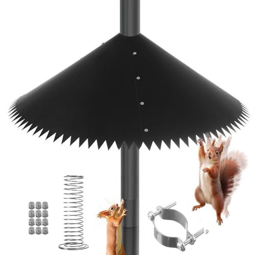 Bavokon Eichhörnchen Abwehr,Vogelfutterspender Eichhörnchen-Schutz - Federbelastete Wetterbeständige Abwehr für Baum Balkon Garten Terrasse Futterstelle von Bavokon
