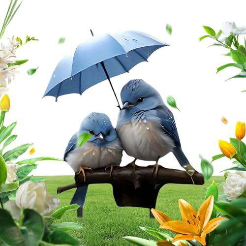Bavokon Gartenstäbe,Acryl 2D Flache Vogelskulptur für den Garten | Deko Stäbe Zum Einsetzen In Pflanztöpfe Rasen Terrasse Eingangsbereich von Bavokon