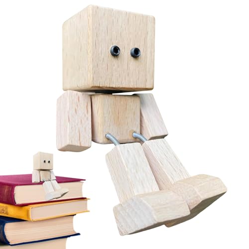 Bavokon Holzfigur Mann | Bewegliche Kunstfigur,Wackelfigur Mit Magnetfuß Als Schreibtischdekoration Geburtstagsgeschenk Für Kinder von Bavokon