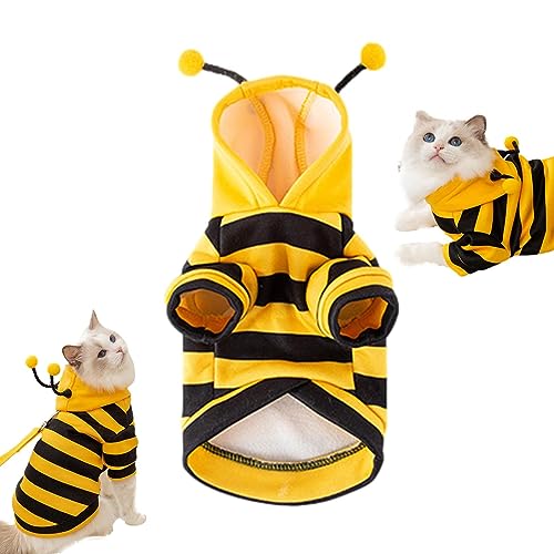 Bavokon Hundebienenkostüm, Haustier-Halloween-Kostü, Weiche Katze Urlaub Cosplay warme Kleidung, lustige Outfits Kleidung für kleine mittelgroße Hunde, Kätzchen, Welpen von Bavokon