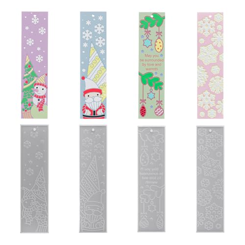 Bavokon Lesezeichen Form - 4 Stück Weihnachts Silikonformen - Antihaft Bastelzubehör Für Feiertag Geburtstag Arbeitszimmer Wohnzimmer Fenster Tür Bibliothek Büro Klassenraum - für Wohnzimmer Fenster Bavokon Lesezeichen Form - 4 Stück Weihnachts Silikonformen - Antihaft Bastelzubehör Für Feiertag Geburtstag Arbeitszimmer Wohnzimmer Fenster Tür Bibliothek Büro Klassenraum - für Wohnzimmer Fenster von Bavokon