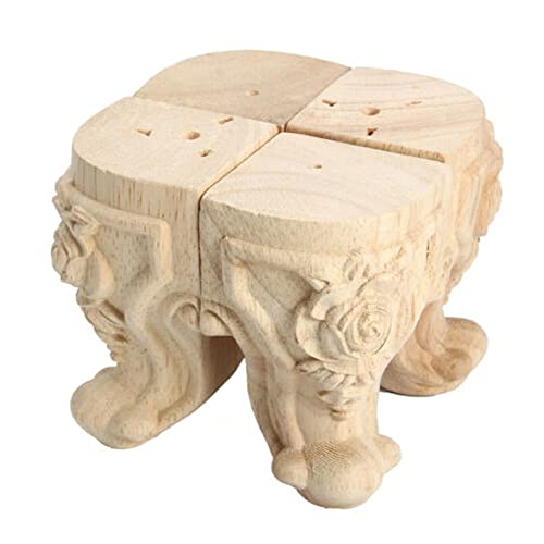 Bavokon Möbelbeine aus | 4 Stück solide Geschnitzte Tischbeine Ersatz - Sofa Schrank Kleiderschrank Bücherregal Stuhl Tischbeine Möbelfüße für Schrank Sofa TV-Ständer Loveseat von Bavokon