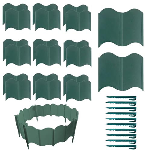 Bavokon Rasenkante Und Landschaftseinfassung,Satz Von 20 Dekorativen Garteneinfassungs Zaunelementen | Abnehmbarer Flexibler Einfassungszaun für Blumenbeet Rasenkante Einfahrt Hinterhof Gartenweg Bavokon Rasenkante Und Landschaftseinfassung,Satz Von 20 Dekorativen Garteneinfassungs Zaunelementen | Abnehmbarer Flexibler Einfassungszaun für Blumenbeet Rasenkante Einfahrt Hinterhof Gartenweg von Bavokon
