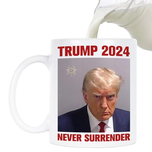 Bavokon Trump Kaffeetasse - 350 ml Keramik-Wasserbecher mit Trump Mug Shot-Porzellanbechern mit Henkel - Trump-Becher für den täglichen Gebrauch zu Hause, im Picknick, im Café, auf Reisen von Bavokon