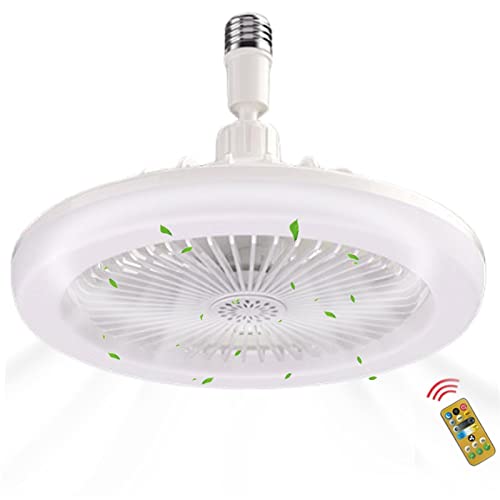 Klein Leise Deckenventilator Mit LED Licht Und Fernbedienung | Deckenventilatoren Mit Fernbedienung Und Licht E27 30W Deckenlampe Mit Ventilator Schlafzimmer Wohnzimmer Deckenventilatoren Lampe,Timer von Bavokon