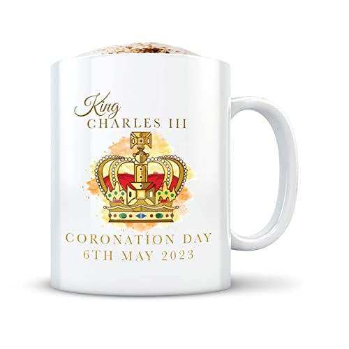 König Charles III Krönung Becher 350ml | King Charles Iii Tasse | King Charles III Coronation Union Jack Tasse | Krönungs King Charles III Tassen | Tassen König Charles Kaffeebecher Souvenir Geschenk von Bavokon