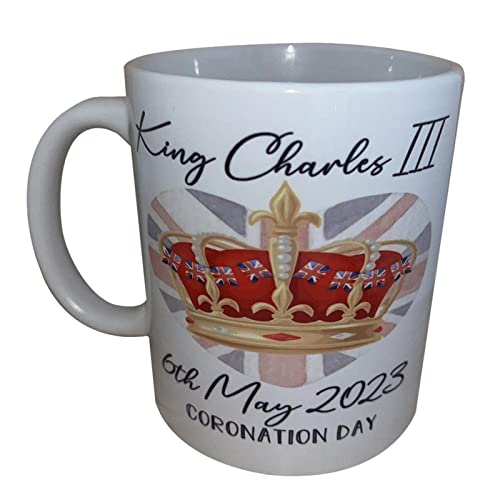 König Charles III Krönung Becher 350ml | King Charles Iii Tasse | King Charles III Coronation Union Jack Tasse | Krönungs King Charles III Tassen | Tassen König Charles Kaffeebecher Souvenir Geschenk von Bavokon