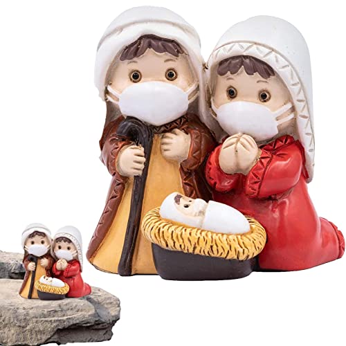 Krippe Figuren,Festliches Weihnachtskrippen Figuren Set Aus Kunstharz, Krippenfiguren Set,Weihnachtskrippe Figuren Weihnachtsdeko,Krippe Weihnachten Figuren Für Den Innenbereich,Kirche Oder Schule von Bavokon