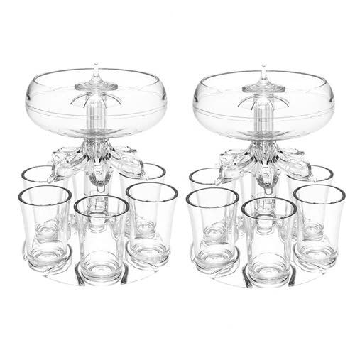 Schnapsglas-Spender und Halter für 6 Schnapsgläser, aus Acryl, mit 6 Schnapsgläsern für Flüssigkeit, Spaß beim Trinken in der Uni, Camping, Geburtstag, Zuhause, Partys, 2 Stück von Bavokon