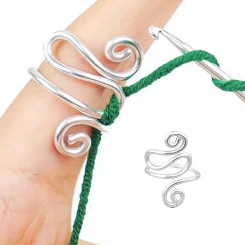 Spannung Häkelring - Verstellbare Haken Strick | Häkelschlaufe Zubehör | Offen Garnspannungsring Garnführung Garnführung Fingerhalter, Strickhandwerk Garnführung Handweberei Hakenlinie Katzenohren von Bavokon