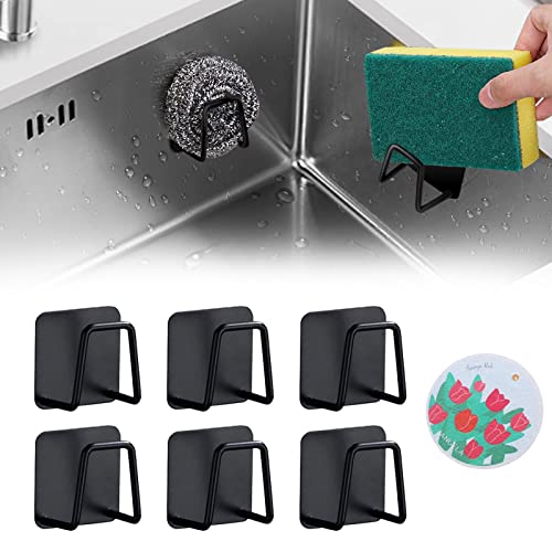 Bavooty Schwammhalter für die Küche,Schwammhalter für Spüle, Küche, Schwamm, Küche, aus Metall, Spülschwämme für Küche,SpüLbecken Organizer,6pcs (Schwarz) von Bavooty