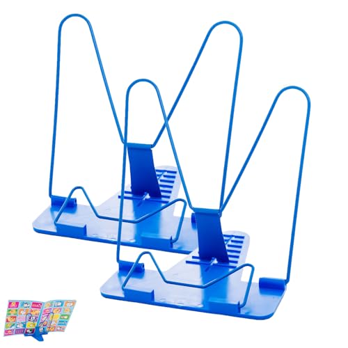Buchhalter Leseständer,2 Stück Verstellbarer Faltbarer Buchhalter,Buchständer Kinder,Leseständer,Verstellbar Kochbuchhalter,Buchständer zum Lesen,für die Küche,die Bibliothek und Schule,Blau von Bavooty